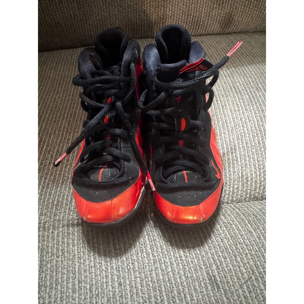 Nike Little Posite One Habanero Red Black Kids Shoes 723946-603 Size 12C